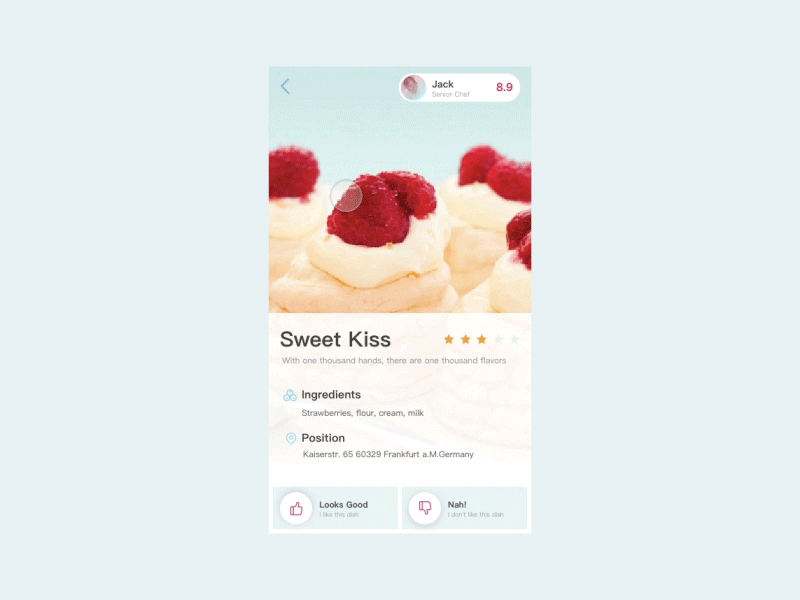 Food APP interactive effect