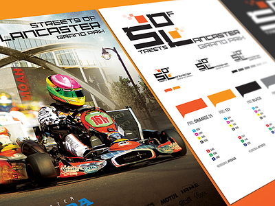 Streets of Lancaster Grand Prix branding identity kart racing logo motorsports racing style guide