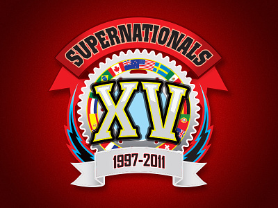SuperNationals XV Logo flags illustration international logo racing