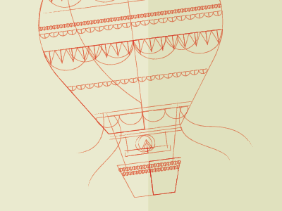 Float balloon design hot air balloon illustration illustrator line skeleton vector wip