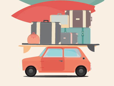 Road Trip 2 concept design illustration illustrator road summer trip vacation vector wip