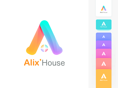Alix'Hous brand design house illustration logo vi