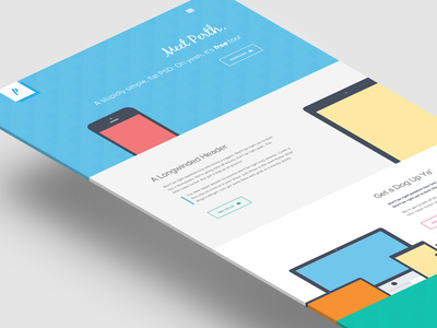 Freebie PSD: Perth - A Free Flat Web Design.