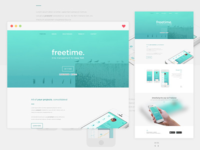 Landing Page - 'Freetime' App Concept