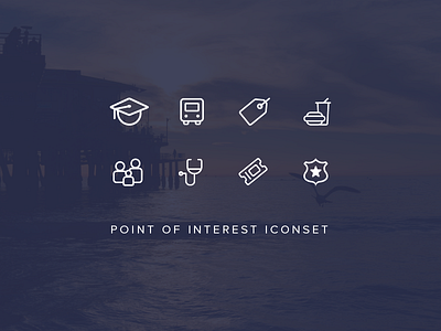 Point of Interest Icons iconography icons illustrator line icons product design ui design web design