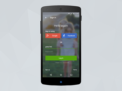 Domain Android log in screen android app design domain log in mobile product product design ui design