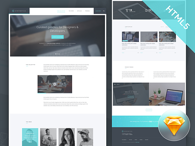 Freebie! Synthetica HTML5/CSS3 Landing Page Template free design free html5 template freebie landing page sketch freebie ui design ux design