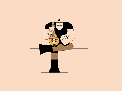 Musician Illustration character characterdesign digital painting flat illustration man music traditional vector