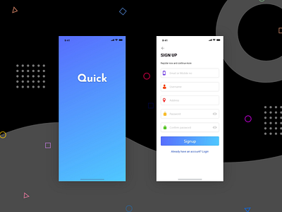 Quick App app design application application ui applications design ios ios design mockup uiux uiuxdesign uiuxdesigner