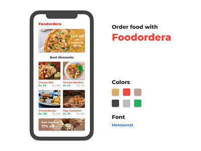 Food Order App Design - Foodordera design developer food food ordering app google developers ui ux ui design ui designer
