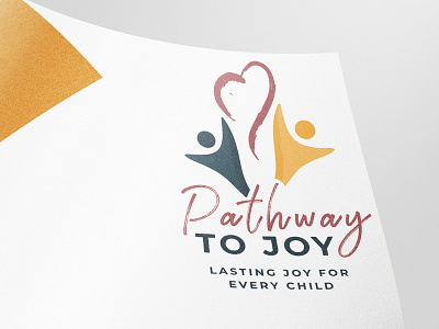 Pathway to Joy - Logo black black white colors design flat font gray handwritting illustration logo minimalist ngo organisation paper path red simple text white yellow