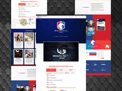 Medieva Festival Oradea Web Design blue blurred colors design gradient illustration landing page landing pages landingpage logo medieval red simple typography ui ui ux ux video web webdesign