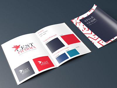 Cest Pharma - Branding black blue brand clean colors design gradient lines logo logotype minimalist navy red sansserif serif serif fonts simple style typeface typography