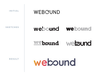 We Bound Logo Design clean colors design flat gradient gradient color illustration logo minimalist simple typography white