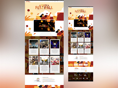 Fall Festival Oradea Website Design activities autumn clean concert fall gradient guitar hero minimalist orange pattern red simple warm warm colors web web design webdesign website yellow