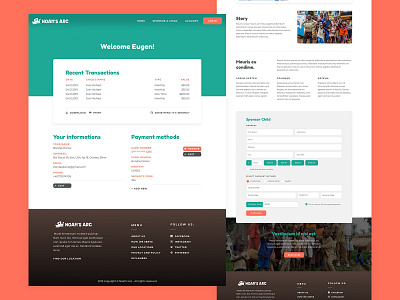 Account Profile Website Design account africa bourder clean colors cta design designer donations form gradient green kids minimalist orange profile red round simple