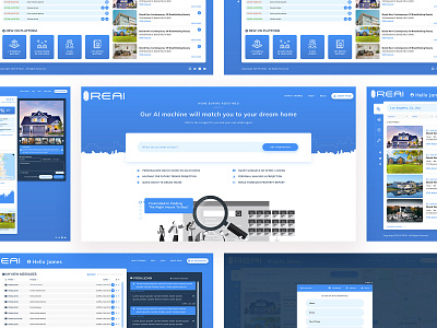Real Estate Artificial Intelligence Platform UX/UI Design ai artificial intelligence blue blueprint clean gradient gradients graphics minimalist research simple structure ui ux wireframes workflow