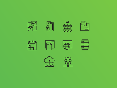 Pack of Web Icons design green icons illustration line outline stroke icons ui ux vector