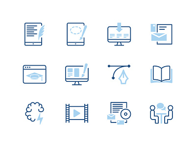 Web Icons | eLearning icons blue branding cyan design elearning graphic design icons illustration learning logo pandemic school teaching typography ui ux vector web icons website
