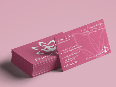 Spa & Wellness Business Card .psd banner business card cards lotus massage pink print spa stationery template wellness