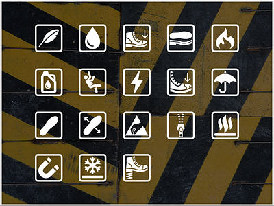 Icons | Protective Work Enviroment boots branding glyphs icons illustration monochrome protection square vector