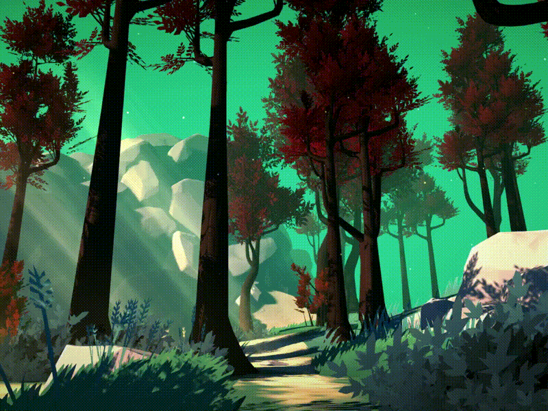 Magic Forest 3d 3d animation forest gif illustraion trees