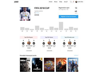 Esport Platform clear design design esport gaem gamer listing platform players sport ui