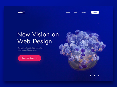 New Vision blue creative design landing landing page page sea vision web