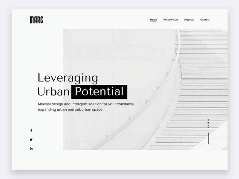 Marc landing page concept animation