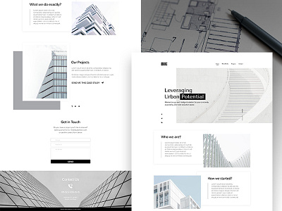 Marc complete landing page concept architectural design landing logo minimal modern page studio stylish web website white