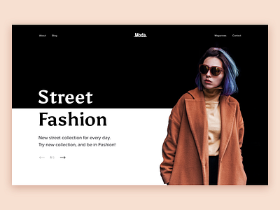 Moda Homepage clean design e commerce fashion homepage investment modern page store stylish web website