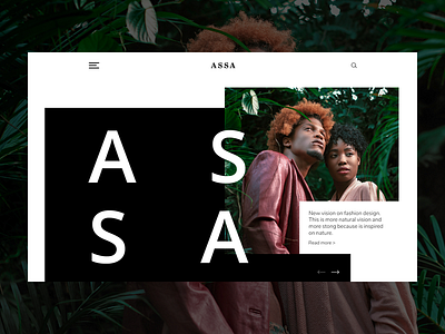 Assa Fashion Header blog clean design e commerce fashion homepage modern nature page store stylish website