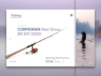 Fishing Adventureels clean design e commerce fishing homepage minimal online store stylish web website
