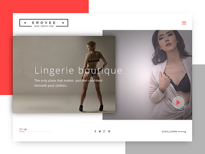 Erovee Boutique boutique clean design e commerce lingerie minimal online shop simple style white