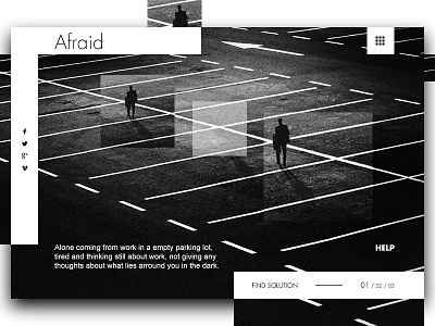 Afraid afraid clean concept design minimal modern mystery puzzle shot solution website