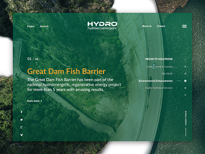 Hydro clean design eco green homepage interface modern site ui website