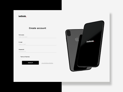 Sign Up UI account black create account log in phone sign up ui web white