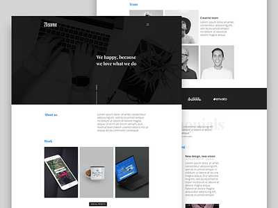 Full Page Design agency black clean design project web web design white
