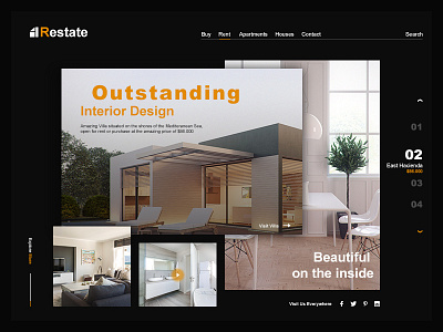 Real Estate Homepage architecture black clean design estate homepage minimal property real sale website