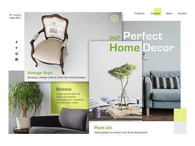 Home Decor clean decore design green home homepage minimal photography plants stylish website