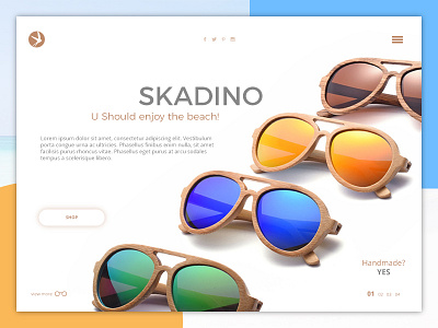 Sun Glasses catalogue clean design ecommerce glasses homepage shop sun website