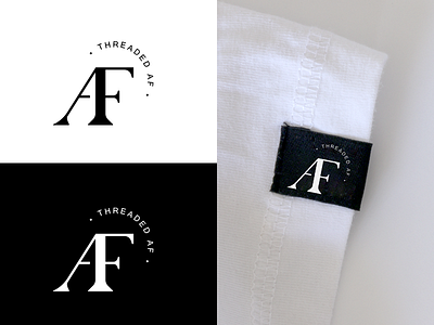 Threaded Af Logo black brand design identity logo monogram negative space symbol white