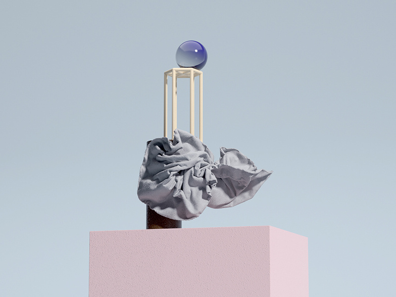 Comp_1 stilllife blue pink colors cloth composition 3d redshift cinema4d