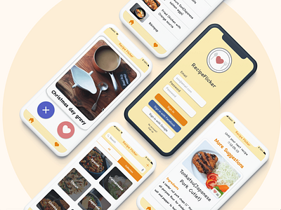 Recipe Flicker app design illustration logo ui ux