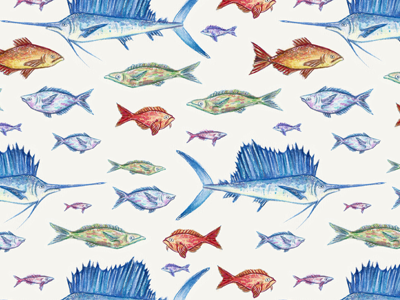Fish Pattern Design design diseño diseño grafico fish fish pattern graphic design motive motivo pattern watercolor fish watercolor pattern