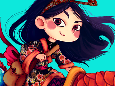 Qiang & Zhu challenge character illustration concept art design dragon fish girl illustration