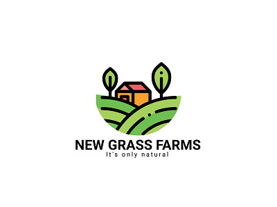 New Grass Farms farm farm animal farm fresh farm logo food logo natural natural farm
