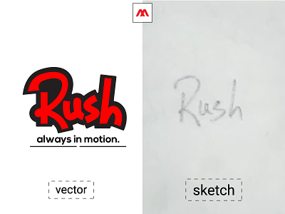 Dribbble Rush branding company brand logo company logo design illustration logo rush rush logo typography vector