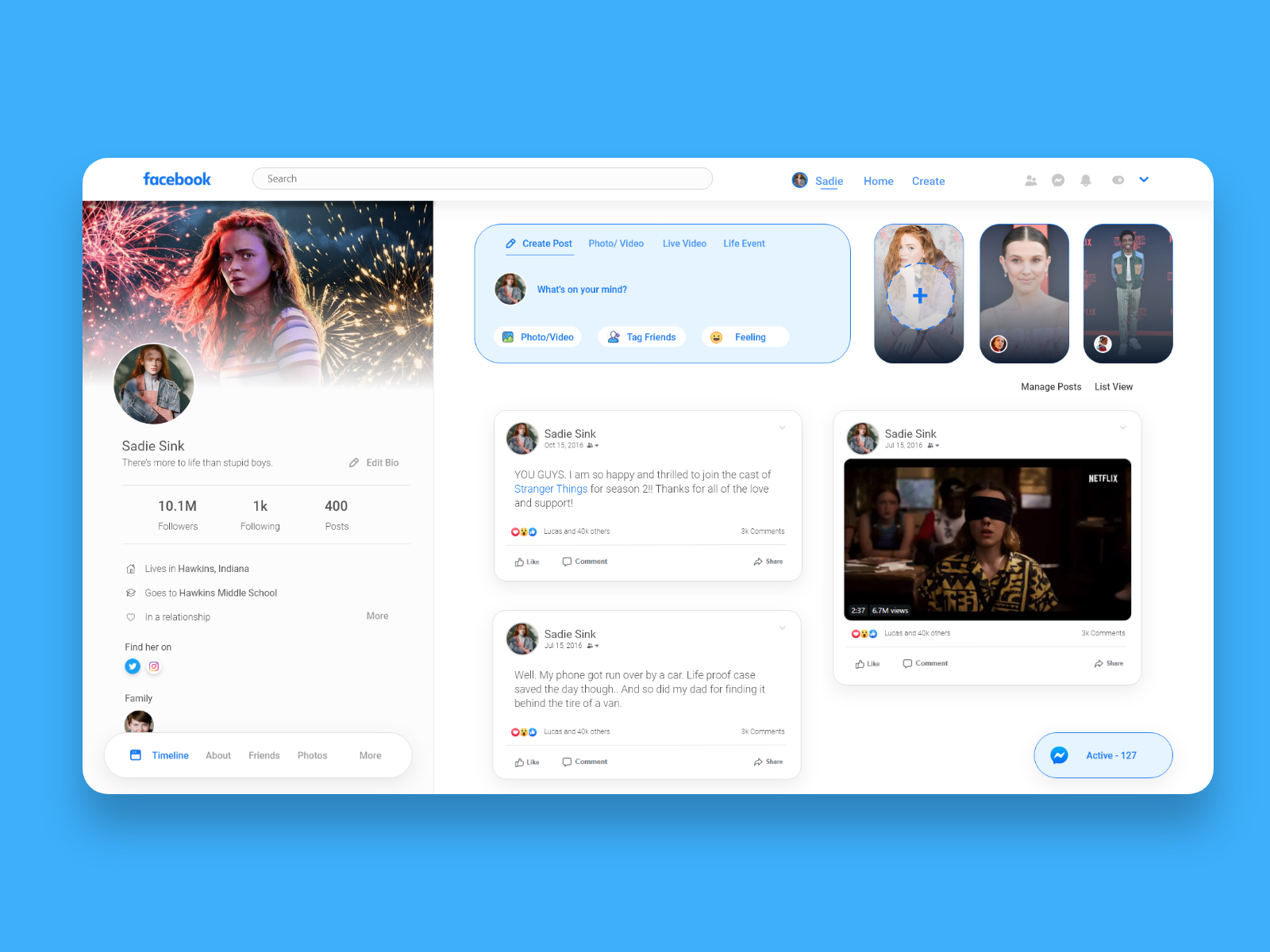 Facebook User Profile Redesign Concept by Shams Tabrezee on Dribbble