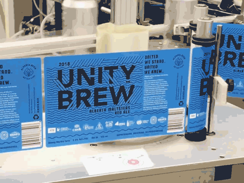 Alberta Beer Unity Brew beer can design packaging production typography